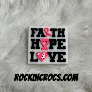Breast Cancer Croc Charm